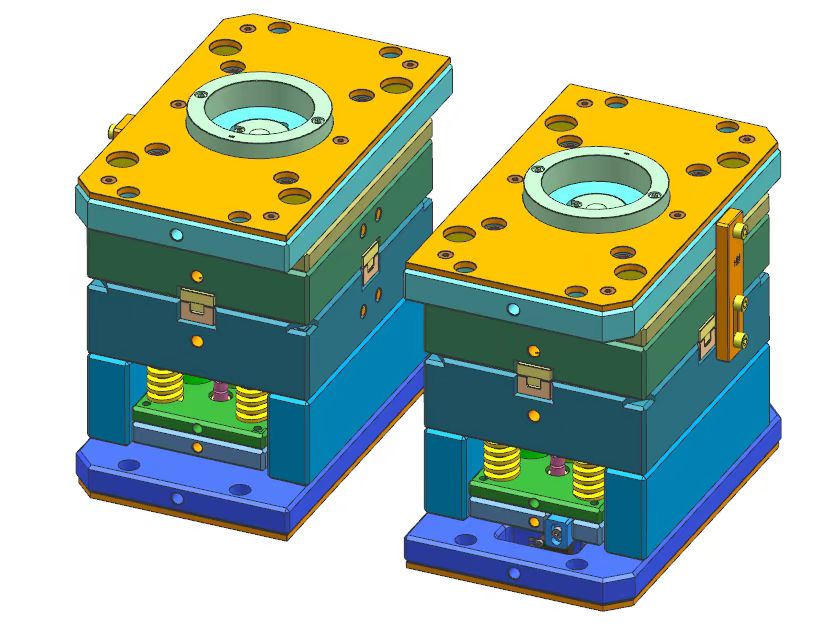 冷流道雙色注塑模具3D設計案例-MISUMI/FUTABA標準